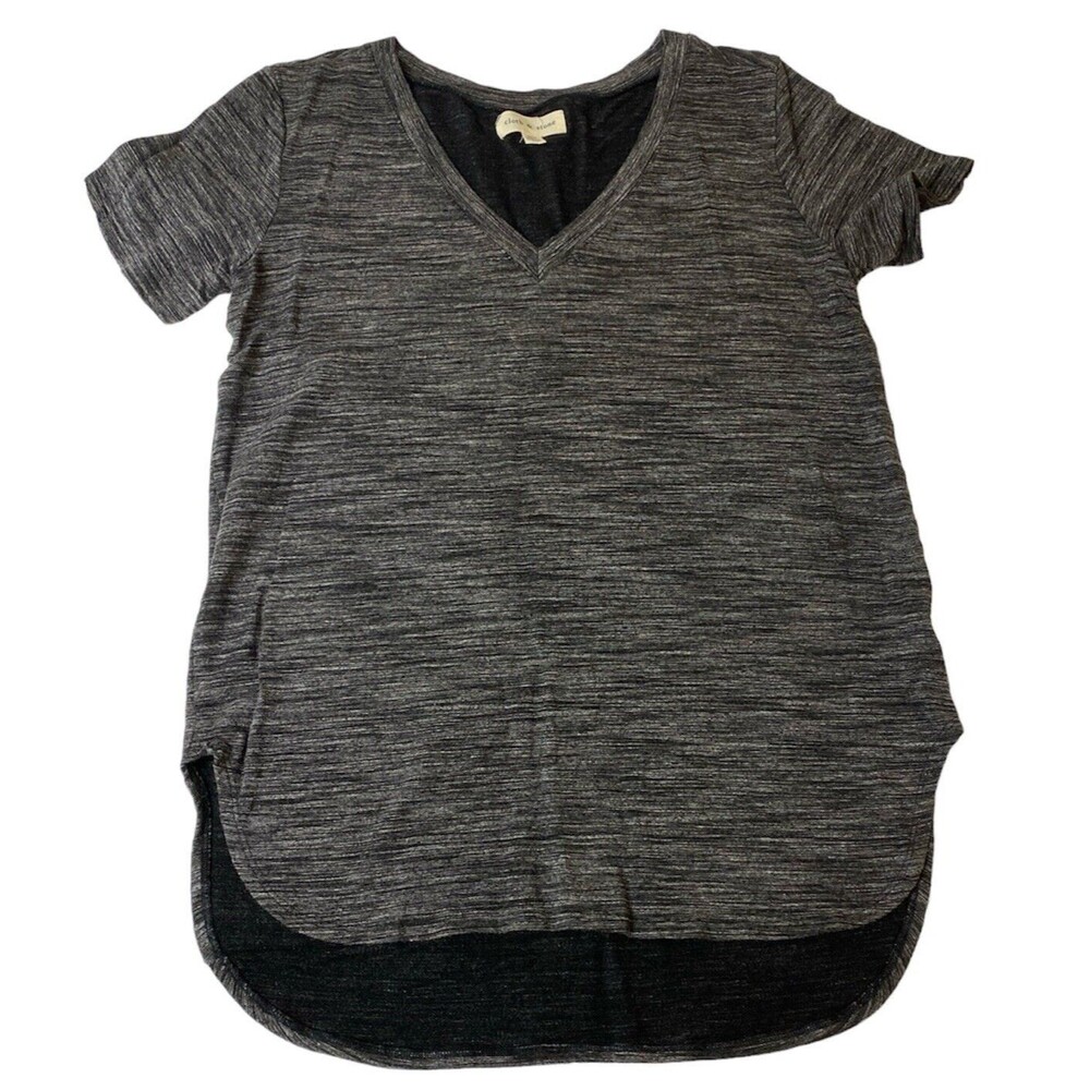 Cloth & Stone Anthropology Womens V Neck Soft Tunic Tee Heather Gray Size M